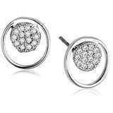 Alamode Rhodium Brass Earrings with AAA Grade CZ in Clear - Alamode - Flyclothing LLC