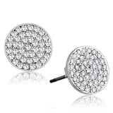 Alamode Rhodium Brass Earrings with AAA Grade CZ in Clear - Alamode - Flyclothing LLC