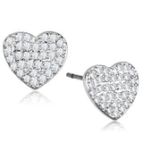 Alamode Rhodium Brass Earrings with AAA Grade CZ in Clear - Alamode