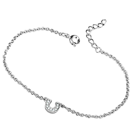 Alamode Rhodium Brass Bracelet with AAA Grade CZ in Clear - Alamode - Flyclothing LLC