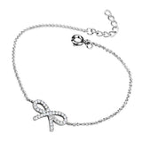 Alamode Rhodium Brass Bracelet with AAA Grade CZ in Clear - Alamode
