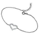 Alamode Rhodium Brass Bracelet with AAA Grade CZ in Clear - Alamode - Flyclothing LLC