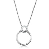 Alamode Rhodium Brass Necklace with AAA Grade CZ in Clear - Alamode