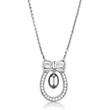 Alamode Rhodium Brass Necklace with AAA Grade CZ in Clear - Alamode