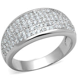 Alamode Rhodium Brass Ring with AAA Grade CZ in Clear - Alamode