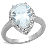 Alamode Rhodium Brass Ring with AAA Grade CZ in Clear - Alamode - Flyclothing LLC