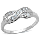 Alamode Rhodium Brass Ring with AAA Grade CZ in Clear - Alamode