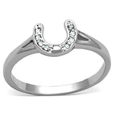 Alamode Rhodium Brass Ring with AAA Grade CZ in Clear - Alamode - Flyclothing LLC