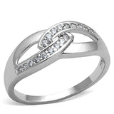 Alamode Rhodium Brass Ring with AAA Grade CZ in Clear - Alamode
