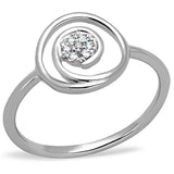 Alamode Rhodium Brass Ring with AAA Grade CZ in Clear - Alamode