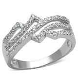 Alamode Rhodium Brass Ring with AAA Grade CZ in Clear - Alamode - Flyclothing LLC