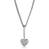 Alamode Rhodium Brass Chain Pendant with AAA Grade CZ in Clear - Alamode