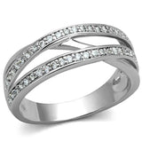Alamode Rhodium Brass Ring with AAA Grade CZ in Clear - Alamode - Flyclothing LLC