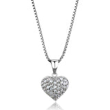 Alamode Rhodium Brass Chain Pendant with AAA Grade CZ in Clear - Alamode - Flyclothing LLC