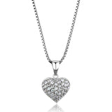 Alamode Rhodium Brass Chain Pendant with AAA Grade CZ in Clear - Alamode