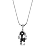 Alamode Rhodium + Ruthenium Brass Chain Pendant with AAA Grade CZ in Black Diamond - Alamode - Flyclothing LLC