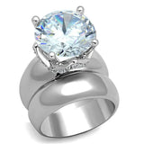 Alamode Rhodium Brass Ring with AAA Grade CZ in Clear - Alamode - Flyclothing LLC
