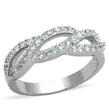Alamode Rhodium Brass Ring with AAA Grade CZ in Clear - Alamode - Flyclothing LLC