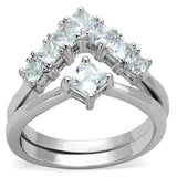 Alamode Rhodium Brass Ring with AAA Grade CZ in Clear - Alamode - Flyclothing LLC