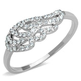 Alamode Rhodium Brass Ring with AAA Grade CZ in Clear - Alamode - Flyclothing LLC