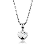 Alamode Rhodium Brass Chain Pendant with AAA Grade CZ in Clear - Alamode - Flyclothing LLC