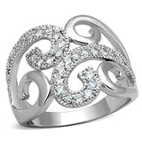 Alamode Rhodium Brass Ring with AAA Grade CZ in Clear - Alamode - Flyclothing LLC