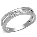 Alamode Rhodium Brass Ring with AAA Grade CZ in Clear - Alamode - Flyclothing LLC