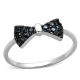 Alamode Rhodium + Ruthenium Brass Ring with AAA Grade CZ in Black Diamond - Alamode - Flyclothing LLC