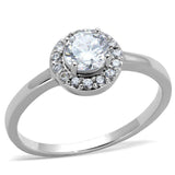 Alamode Rhodium Brass Ring with AAA Grade CZ in Clear - Alamode - Flyclothing LLC