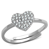 Alamode Rhodium Brass Ring with AAA Grade CZ in Clear - Alamode