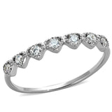 Alamode Rhodium Brass Ring with AAA Grade CZ in Clear - Alamode