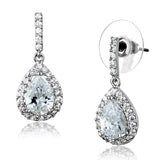 Alamode Rhodium Brass Earrings with AAA Grade CZ in Clear - Alamode - Flyclothing LLC