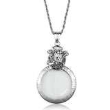 Alamode Rhodium Brass Magnifier pendant with Synthetic Synthetic Glass in Clear - Alamode - Flyclothing LLC