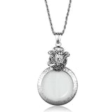 Alamode Rhodium Brass Magnifier pendant with Synthetic Synthetic Glass in Clear - Alamode