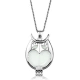Alamode Rhodium Brass Magnifier pendant with Top Grade Crystal in Clear - Alamode - Flyclothing LLC