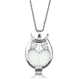 Alamode Rhodium Brass Magnifier pendant with Top Grade Crystal in Clear - Alamode