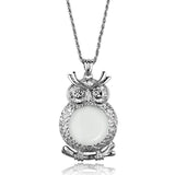 Alamode Rhodium Brass Magnifier pendant with Top Grade Crystal in Clear - Alamode - Flyclothing LLC