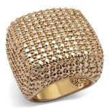 Alamode IP Rose Gold(Ion Plating) Brass Ring with AAA Grade CZ in Metallic Light Gold - Alamode