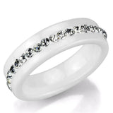 Alamode High polished (no plating) Stainless Steel Ring with Ceramic in White - Alamode - Flyclothing LLC