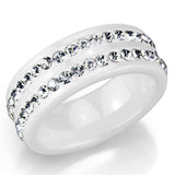 Alamode High polished (no plating) Stainless Steel Ring with Ceramic in White - Alamode - Flyclothing LLC