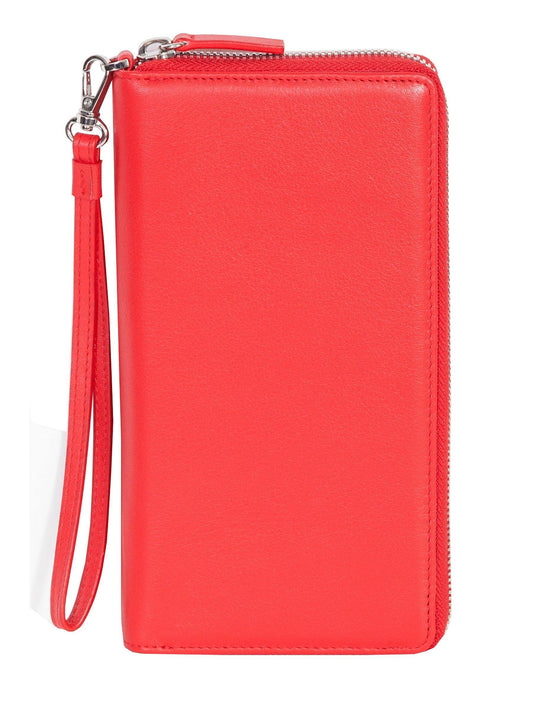 Scully RED ZIP AROUND SLIM CLUTCH - Flyclothing LLC