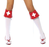 Roma Costume Red and White Boot Cuffs - Roma Costume