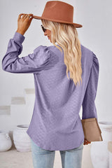 Notched Long Sleeve T-Shirt - Trendsi - Flyclothing LLC