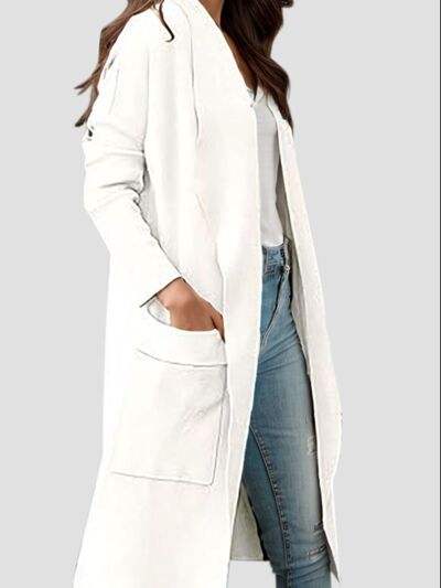 Open Front Dropped Shoulder Outerwear - Trendsi - Flyclothing LLC