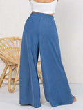 Plus Size Tied Slit Wide Leg Pants - Trendsi - Flyclothing LLC