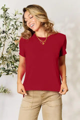 Basic Bae Full Size Round Neck Short Sleeve T-Shirt - Trendsi - Flyclothing LLC