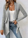 Open Front Long Sleeve Cardigan - Trendsi - Flyclothing LLC
