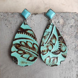 Artificial Turquoise Teardrop Earrings - Trendsi
