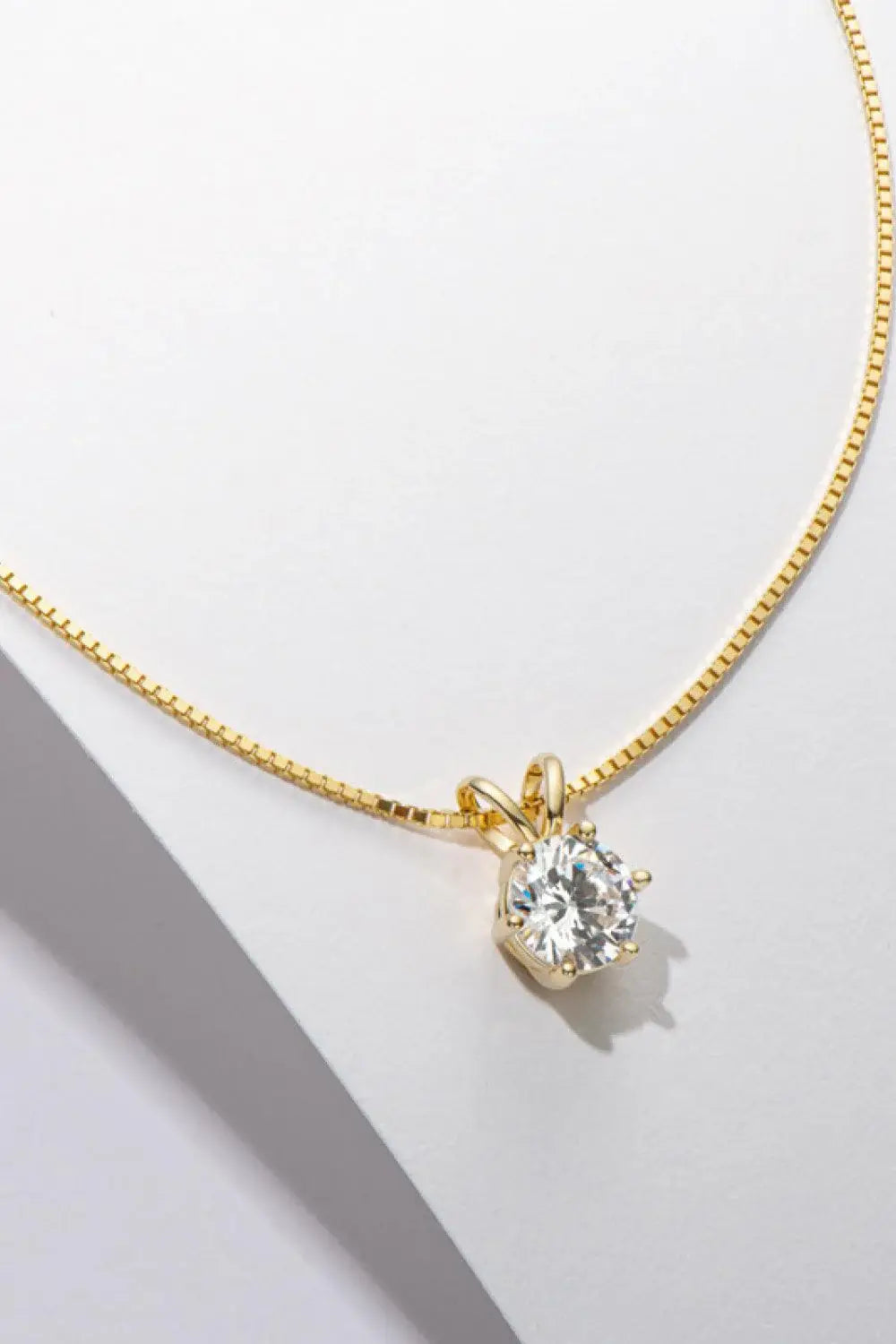 925 Sterling Silver 1 Carat Moissanite Pendant Necklace - Trendsi - Flyclothing LLC
