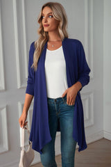 Open Front Long Sleeve Cardigan - Trendsi